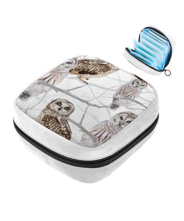 GIAPB Sanitary Napkin Storage Bag Period Bag Tampon Bag Makeup Bag Pad Pouch Animal Bird Owl Color572