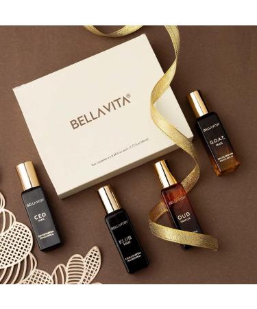BellaVita- Luxury Men's Perfume Gift Set 4 x 20 ml Woody Citrusy Long Lasting EDP Fragrance Scent with KLUB OUD CEO G.O.A.T Perfume - Buy Online on GoSupps.com