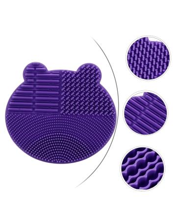 2-in-1 Silicone Makeup Brush Cleaner Pad & Storage Holder - Easy Brush Cleaning Mat (11x10cm Purple) | International Shipping Available - Buy Online on GoSupps.com