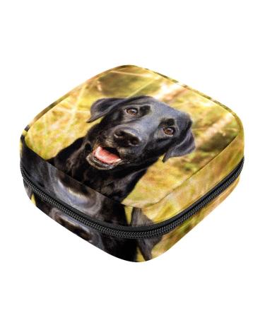 Menstrual Pad Bag with Zipper Ladies Napkin Pouch Tampons Collection Bag for Women and Girls (Labrador Retriever)