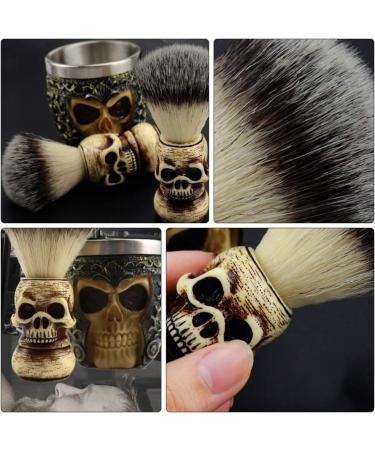 Beaupretty Skull Beard Brush - Manual Wooden Badger Razor for Men & Women - Perfect Shaving Soap Brush for All Hair Types - Buy Online on GoSupps.com