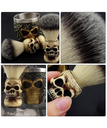 Frcolor Dachshaar Razor Brush - Skull Pattern Bartschneider & Cleaning Brush | Premium Shaving Accessories - Buy Online on GoSupps.com