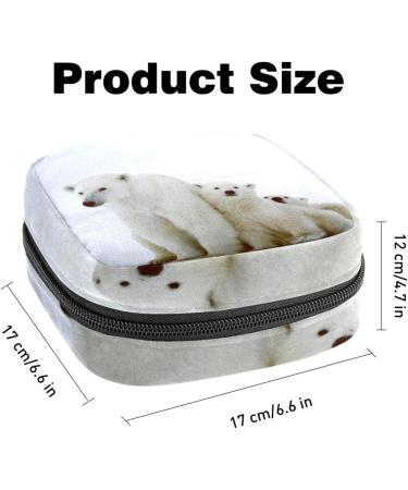 Menstrual Pad Bag with Zipper - Stylish Tampon & Napkin Storage for Women & Girls | Polar Bear Design - Buy Online on GoSupps.com