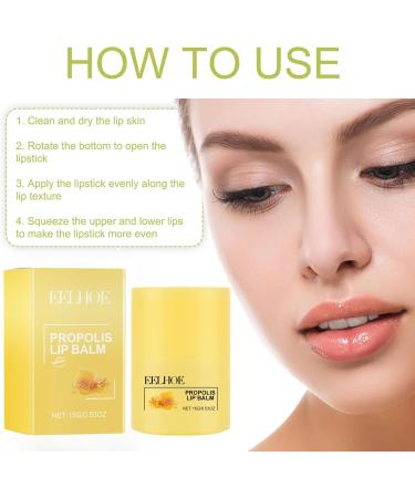 Propolis Lip Cerin Lip Balm Stick Honey Bee Lip Butter Hydrating Overnight Lip Balm & Mask Honey Bee Lip Balm Gentle Exfoliation 12 Hours Long-Lasting Moisture Lip Balm Repair Lip Balm for Dry Lips - Buy Online on GoSupps.com