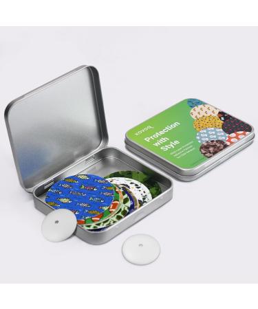 KovoQ sensor protection hard bowl + 10 pieces of blind box with color sensor overpatch for freestyle librre 3 multiple protection for CGM glucose monitor 10x pattern can packaging