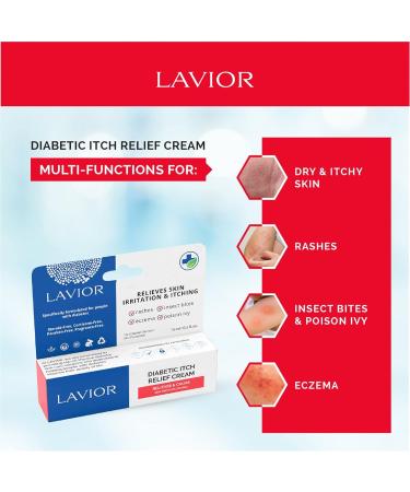 Lavior Diabetic Itch Relief Cream - Colloidal Oatmeal & Botanicals for Dry Skin - Non-Greasy, Steroid-Free - Pack of 1 - Buy Online on GoSupps.com