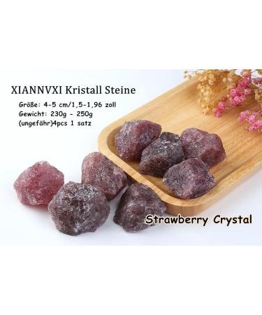 Buy Xiannvxi 2 Strawberry Quartz Crystals - 100% Natural Gemstones & Raw Mountain Crystal Stones - Premium Healing Water Stones - 4PC Set - Buy Online on GoSupps.com