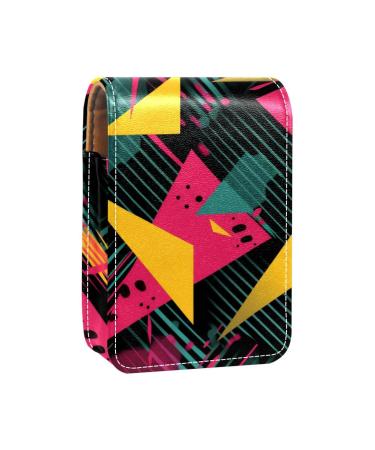 Travel Lipstick Organizer Case Lipstick Case Portable Makeup Bag With Mirror Abstract Art Geometry Style Pattern G220a0ojju