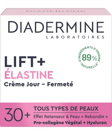 Diadermine - Lift+ Elastin - Face Day Cream - Ultra-Tightening Anti-Wrinkle Treatment - Plant Pro-Collagen and Soy Active - 89% Natural Ingredients - Anti-Aging Treatment - 50 ml Jar