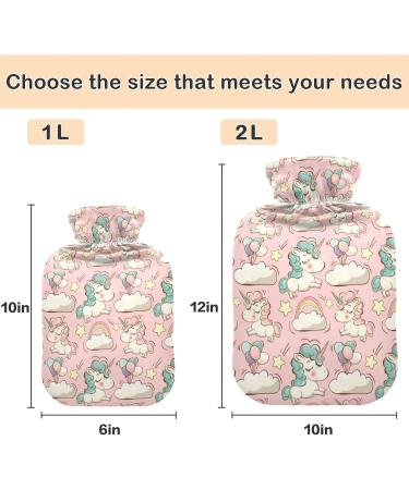 Naanle Rainbow Unicorn Hot Water Bottle - 1L Transparent Heating Pad for Hand Warmers Pain Relief & Cold Therapy - Buy Online on GoSupps.com