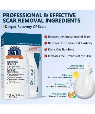 Klearscar Advanced Scar Removal Gel - Medical Grade Scar Lotion for All Scars and Stretch Marks (3pcs) - Buy Online on GoSupps.com