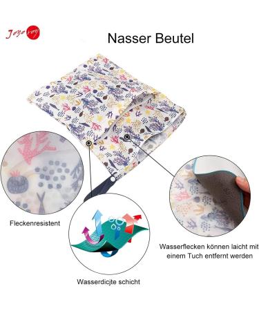 4-Pack Waterproof Diaper Bag Wet Bags for Kids | Kindergarten Laundry Bags | Ocean Design | Best for Cloth Diapers & On-the-Go Use - Buy Online on GoSupps.com