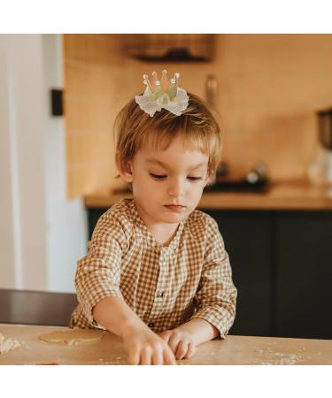 4pcs Children Crown Hair Clips - Glittery Gold & Silver Pearl Hair Accessories for Girls - Buy Online on GoSupps.com