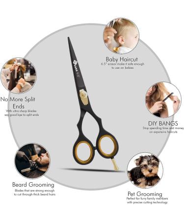 YSCARE Professional Hair Scissor - Stainless Steel Hair Cutting Shears for Salon Barbers - 6.5 inch Straight Blade - Ideal for Men, Women, Children, and Adults - Buy Online on GoSupps.com