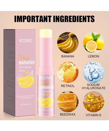 3pcs Banana Eye Cream Stick - Twist Up Solid Formula for Dark Circles Puffiness & Fine Lines Hydrating Brightening with Hyaluronic Acid Vitamin E & Extracts (3psc) 1 - Buy Online on GoSupps.com