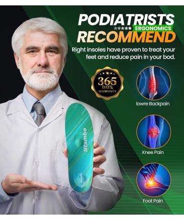 Plantar Fasciitis Orthotic Insoles for Men Women | Arch Support & Heel Pain Relief | UK 6-6.5 (9.84 ) Green - Buy Online on GoSupps.com