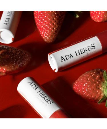 Organic Tinted Lip Balm Strawberry - Natural Red Lip Tint - Vegan Moisturizing Lip Balm with Jojoba & Cocoa Butter - Hydrating Lip Care - 0.35 oz Strawberry Garden - Buy Online on GoSupps.com