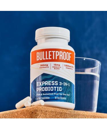 Bulletproof Express 3-in-1 Probiotic 90 Count Supplement for Fast and Sustained Gut Health - Buy Online on GoSupps.com
