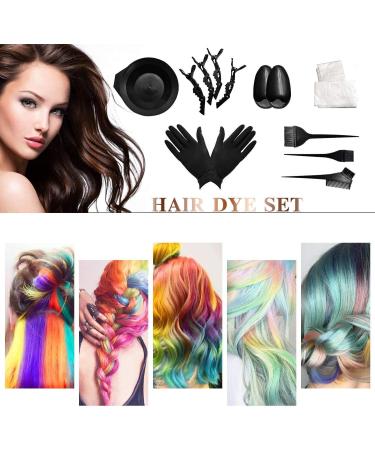 20pcs Hair Dye Kit - Professional Hair Coloring Tool Set with Bowls, Brushes, Gloves, Clips, Comb, and Disposable Shawl - Buy Online on GoSupps.com