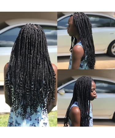 8 Packs 30 Inch Crochet Box Braids Hair with Curly Ends - Pre Looped Extensions in 1B for Goddess Box Braids - Buy Online on GoSupps.com