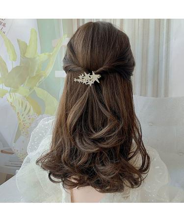 4 Pack Rhinestone Five-Pointed Star Hair Clips - Gold & Silver Hair Barrettes for Girls and Women - Buy Online on GoSupps.com