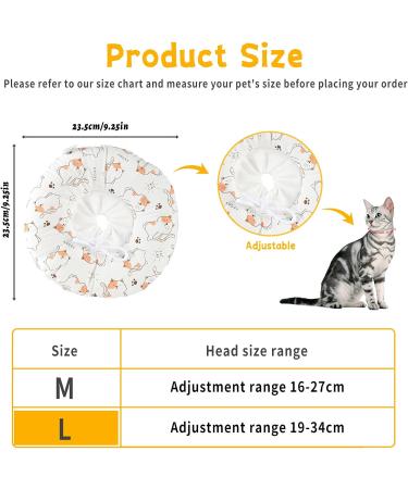 Shalyong Cat Protective Collar - Soft & Adjustable Restoring Collar for Cats (L 19-34cm) - Pet Safety & Comfort - Buy Online on GoSupps.com