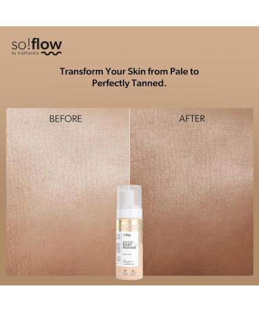 So!Flow Body Bronzing Mousse - For a Natural and Luminous Tanned Complexion All Year Round with Carrot and Walnut Leaf Extracts Intense Hydration Exotic Coconut and Mango Scent - Buy Online on GoSupps.com