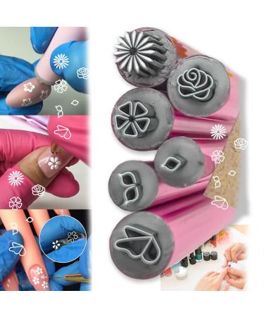 6PCS Nail Art Stamp Pen Set 2024 New Nail Graffiti Nail Art Dotting Tools Nail Graffiti Nail Art Dotting Tools with Flower and Butterfly Patterns for DIY Nail Art Nail Art Pen Set