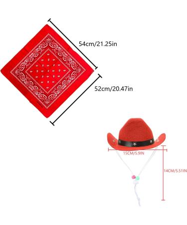 Awocan Red Dog Cowboy Hat & Bandana Scarf - Perfect Pet Costume for Parties & Vacations | International Shipping - Buy Online on GoSupps.com