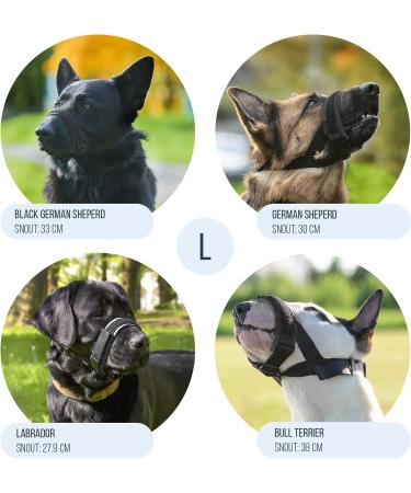Gentle Muzzle Guard for Dogs - Prevents Biting and Unwanted Chewing Safely New Secure Comfort Fit - Soft Neoprene Padding No More Chafing Training Guide Helps Build Bonds with Pet (Grey L) L (Pack of 1) Grey - Buy Online on GoSupps.com