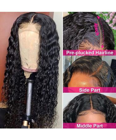 Hermosa HD Transparent Glueless Human Hair Wig 22 Inch - 180 Density Deep Wave Lace Front Wig for Black Women - Buy Online on GoSupps.com