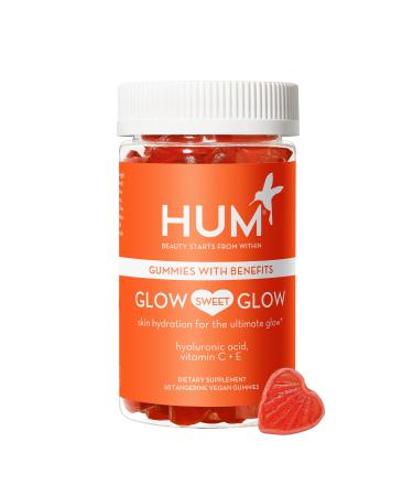 HUM Glow Sweet Glow Vegan Beauty Gummies - Glowing Skin Gummies with Hyaluronic Acid, Vitamin C + Vitamin E Oil for Hydrated Skin - Collagen Gummies for Lasting Plump & Glowing Skin (60 Gummies)