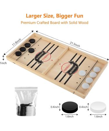 Large Sling Puck Game | Foosball Winner Board Game | Wooden Hockey Table - Fast Paced Slingshot Game | Rapid Sling Table Battle Speed String Game for Kids & Adults | Family Party Fun - Large Size - Buy Online on GoSupps.com