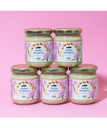 AHO Raw Food Grade White Almonds 200g - European Almonds - Made in France (5 x 200g)