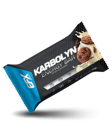 EFX Sports Karbolyn Energy Bar - Cookies & Cream, 12 Bars (60g Each) - Fuel Your Workout! - Buy Online on GoSupps.com