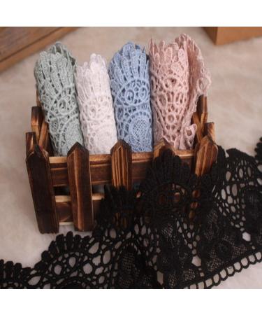 8CM Europe Crown Pattern Embroidery Lace Trim - 4 Yards (Black) | DIY Bridal Clothing & Accessories - Buy Online on GoSupps.com