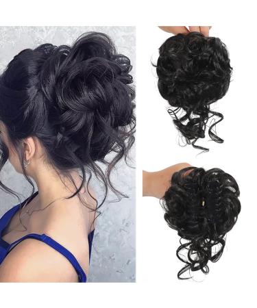 Claw Messy Bun Hair Pieces Clip Wavy Curly Hair Chignon Clip in Hairpieces Tousled Updo Donut Hair Bun Synthetic Hair Ponytail for Women Girls 2#