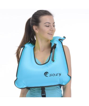 SOLY Inflatable Snorkel Vest Adult, Snorkel Life Vest Adjustable Snorkeling Gear for Adults Water Sports Safety