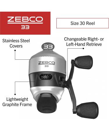 Zebco 33 Spincast Reel & Fishing Rod Combo | 6ft, Quickset Anti-Reverse, Bite Alert | Comfortable EVA Handle | SilverBlack - Buy Online on GoSupps.com
