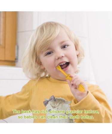 CLdy Baby Biting Toys - BPA-Free Silicone Teething Rings & Toothbrushes for Babies 3+ Months - Stimulate & Massage Gums (Yellow-Green 2 Pieces) - Buy Online on GoSupps.com