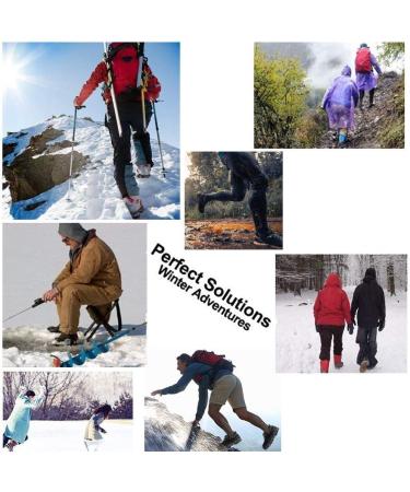 Vdeal Crampons for Boots & Shoes - 19 Stainless Steel Spikes Anti-Slip Winter Shoe Claws for Snow & Ice Gr del Spikes for Hiking & Fishing - Men & Women - Buy Online on GoSupps.com