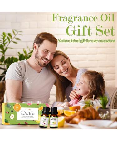 Salking Essential Oils Set - 6x10ml 100% Organic Aromatherapy Fragrance Oils for Diffusers Humidifiers & Massage | Cherry Pineapple Raspberry Sweet Orange Guava Green Apple - Buy Online on GoSupps.com