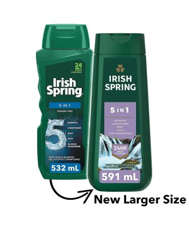 Irish Spring Men's 5-in-1 Body Wash 20 Oz - Refreshing Cleanse for Men - Buy Online on GoSupps.com