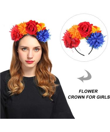 FRCOLOR Day of The Dead Headband Rose Flower Headband Floral Crown Mexican Headpiece Halloween Party Costume Headwear Assorted Color 2 - Buy Online on GoSupps.com
