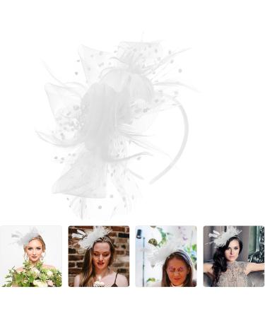 Lurrose Black Fascinator Fascinators for Women White Fascinator Net Yarn Hairband Wedding Hair Accessories Festival Hair Piece for Women and Girls Silk Bonnet - Buy Online on GoSupps.com