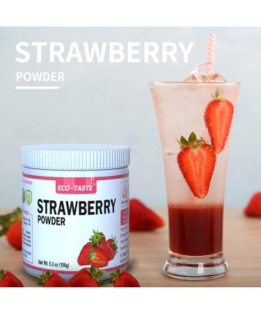 Organic Strawberry Powder - 5.3oz (150g) Freeze Dried Fruit Powder - Buy Online on GoSupps.com
