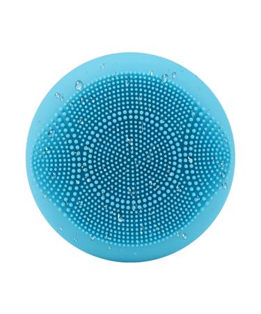 Facial Cleansing Brush Portable Silicone Electric Face Wash Brush Waterproof Sonic Vibration Brush Surface for Deep Cleansing  Gentle Exfoliating and Massaging (A3-Blue)