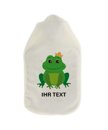 Stamp factory-hot water bottle with a personalized cover-cozy hot water bottle cover with desired text such as names design-gift idea for children & adults (800 ml | frog)