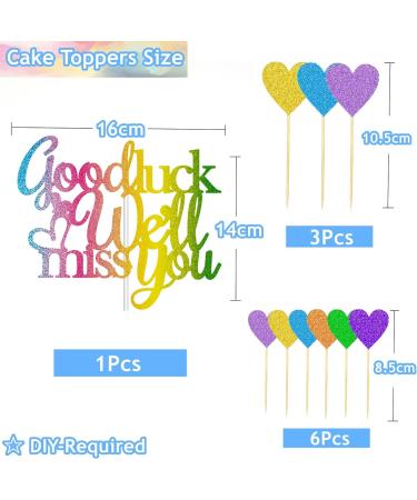 Elicola We Will Miss You Good Luck Cake Toppers Glitter We Will Miss You Cake Topper for Job Change Retirement Graduation Party Cake Decorations Multicolor - Buy Online on GoSupps.com