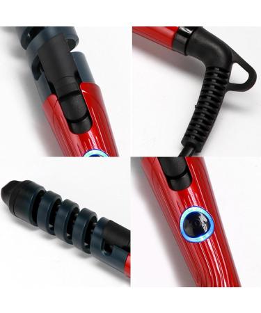 Hair Curling Wand Portable Hair Curler | Hair Straightener and Curler 2 in 1 Portable Automatic Hair Curler Wand for Long Short Hair Red US - Buy Online on GoSupps.com
